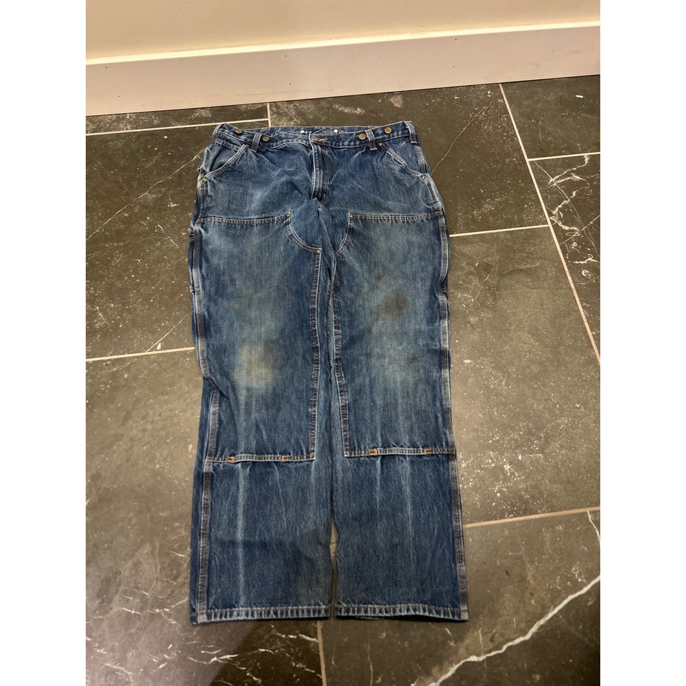 Carhartt Mens Loose Fit Double Front Logger Jeans Blue Denim 40x34 B07 DST